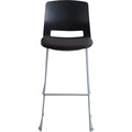 Lorell Artic Series Stack Stool Fabric Black, Foam Seat Black Back, PK2 42951